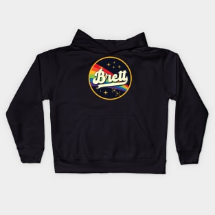 Brett // Rainbow In Space Vintage Style Kids Hoodie